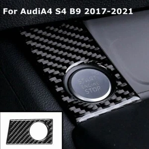 Carbon Fiber Car Start Stop Button Frame Cover Trim For Audi A4 S4 B9 2017-2021 - Imagen 1 de 3