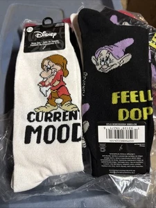 Disney Grumpy Current Mood & Dopey 2er Pack Socken Schuhgröße 6-12 sieben Zwerge NEU - Bild 1 von 3