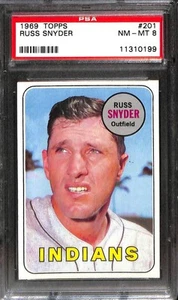 1969 TOPPS #201 RUSS SNYDER PSA 8 NM-MT 11310199 - Picture 1 of 2