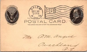 GOLDPATH: US POSTAL CARD 1908 SALEM,OR.NURSERY,FLAG CANCEL. CV819_P38 - Picture 1 of 2