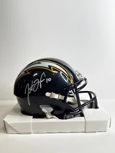 Justin Herbert Signed LA Chargers Throwback Speed Mini Helmet Fanatics - Picture 1 of 3