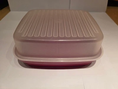 Tupperware Brotbehälter/ Laibwächter/ Bäckermeister groß - rot/halbdurchsichtig - Bild 1 von 3