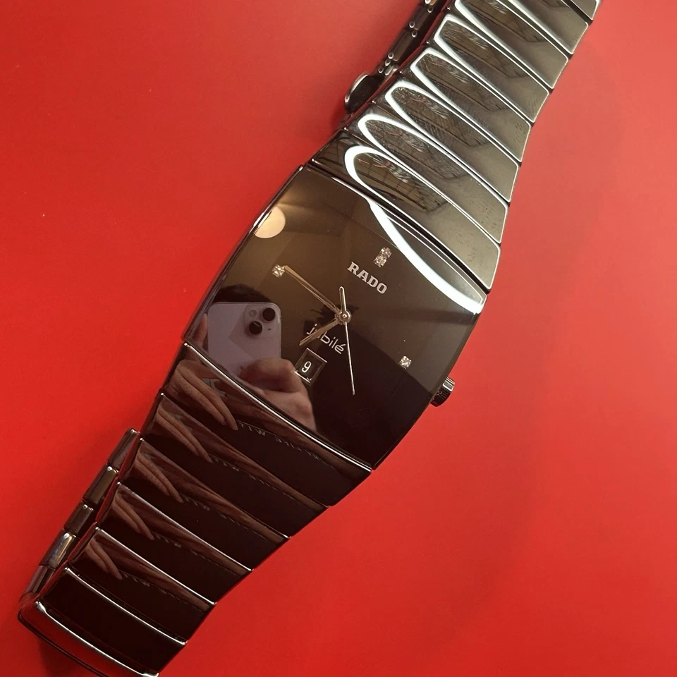 Rado Sintra Jubile Black Ceramic Diamond Watch Men's Swiss - Working - Rare - Image 1 of 4