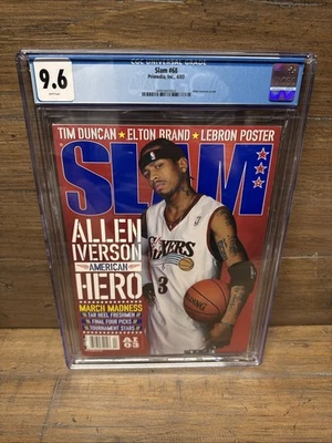 CGC 9.6 Slam Magazine(sports Illustrated) Allen Iverson-April 2003 (NEW SLAB) - Image 1 of 3