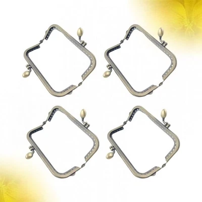  4 Pezzi Clip Quadrata Borsa Telaio Borsa Fare Accessori Chiusura Cornici - Immagine 1 di 4