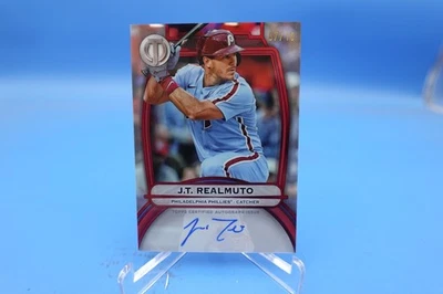 2025 Topps Tribute JT Realmuto On Card Auto Red /10 - Image 1 of 2