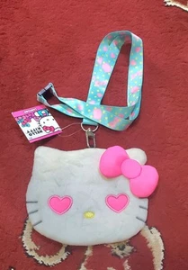Hello Kitty Silicone Coin Purse Crossbody Bag white Lanyard Sanrio - Picture 1 of 2