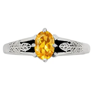 Natural Citrine 925 Sterling Silver Ring s.5 Jewelry R-1172 - Picture 1 of 5