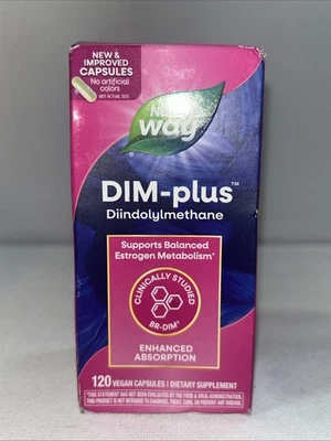 Suplemento de estrógeno Natures Way DIM-Plus, 120 cápsulas, sellado en caja dañada  Foto 1 de 4