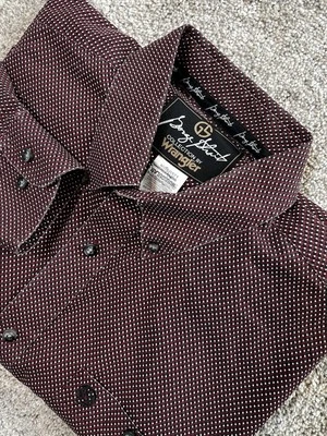 Wrangler George Strait Collection Shirt Mens Burgundy/Black XXL Cowboy Western - Image 1 of 4