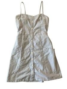 Abercrombie & Fitch Damen Kleid blau weiß gestreift Knopfleiste Größe S - Bild 1 von 8