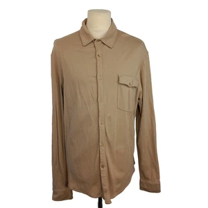 Reiss Lewis Shirt Mens 2XL XXL Beige Overshirt Shacket Brushed Cotton Normcore - Picture 1 of 10