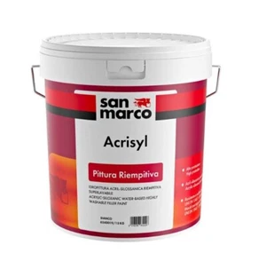 ACRISYL PITTURA RIEMPITIVA BIANCA SUPERLAVABILE ACRILSILOSSANICA SAN MARCO 5/15  - Foto 1 di 3