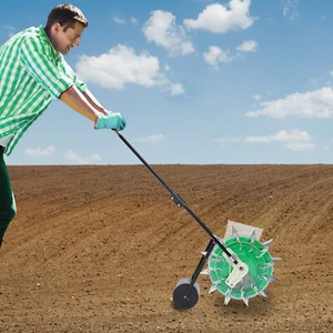 Manueller Rasen & Garten Schubstreuer Handschubwalze Sämaschine mit 12 Saatplatten - Bild 1 von 21