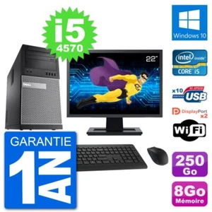 PC Tour Dell 9020 Ecran 22" Intel i5-4570 RAM 8Go Disque 250Go Windows 10 Wifi - Photo 1/3
