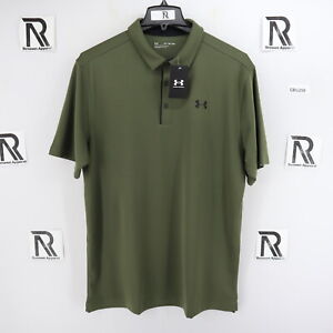 NWT Under Armour Tech UA Golf Polo Shirt Military Green Performance SS Loose Fit