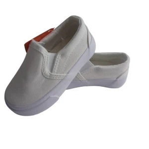 Harvest Land NEW Kids Canvas Slip On Shoes Size 5 White Odor Resistant -Flexible - Picture 1 of 12
