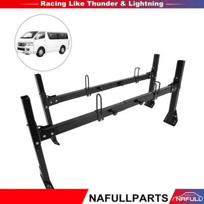 Black 2 Bar Steel Ladder Roof Racks FOR Ford Econoline Van Fullsize crossbars - Image 1 of 4