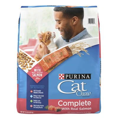 Purina Cat Chow Complete, Dry Cat Food, Salmon, 15 lb Bag