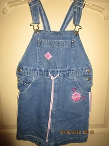 Barbie denim overall skirt in 100% cotton size 6/6x - Picture 1 of 9