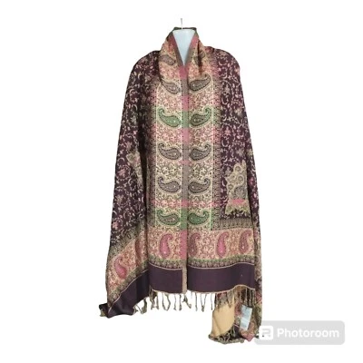 Masterpiec 100% Kashmiri Shawl Wrap Throw Pashmina For Women Color : Brown - Image 1 of 3