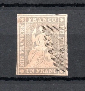 Schweiz 1854 Freimarke 18 II Sitzende Helvetia 1 Frank gebraucht - Picture 1 of 2