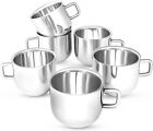 Insulated Coffee Cup Espresso Cup Mug Set of 6 Double Wall Stainless Steel Tea