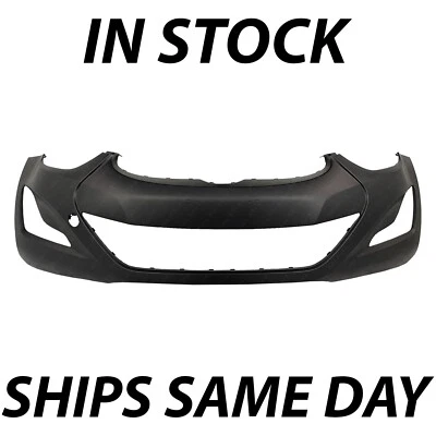 NEW Primered Front Bumper Cover for 2014-2016 Hyundai Elantra Sedan w/ Tow Hook - Image 1 of 4