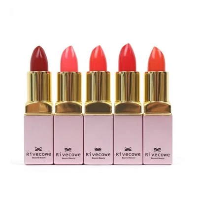 Korea RIVECOWE Chiffon Lipstick Waterproof Matte long lasting 5 Colors Makeup - Image 1 of 4