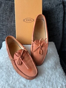 Tod's Naranja Gamuza Mocasines Zapatos de Conducción Mocasines Planos, EUR Talla 40 - Imagen 1 de 10