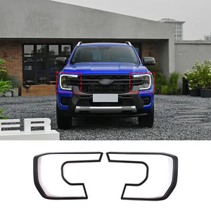 Matte Black Car Headlight Frame Cover Decorate Trim For Ford Ranger 2023-2024 - Bild 1 von 9