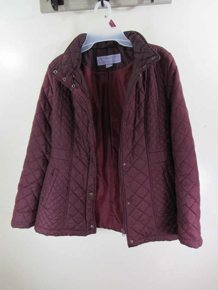 Chaqueta Laura Scott Talla S Púrpura Frente Abierto Cremallera Bolsillos a Presión Foto 1 de 4