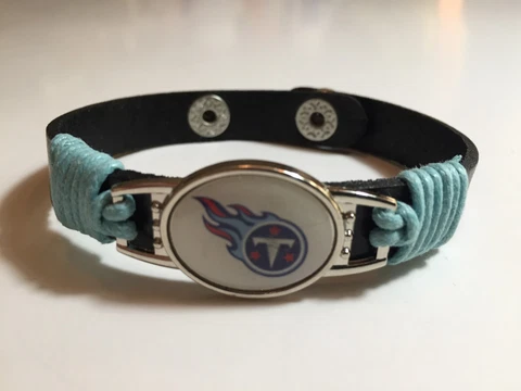 New Tennessee Titans Leather Adjustable Bracelet, Gift for Her Mom Him Dad Cover