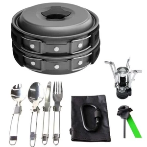 Outdoor Camping Cookware Cooking Equipment Mess Kit Backpacking Gear Hiking Pan - Picture 1 of 3