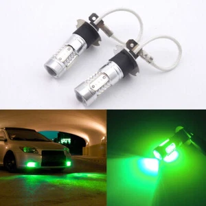 2pcs Bright Green High Power H3 LED Bulbs for Car Truck Driving Fog Lights Lamps - Picture 1 of 9