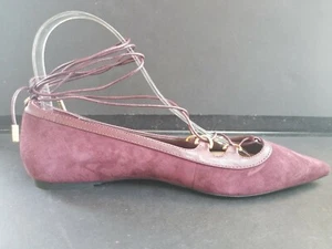Michael Kors Tabby Wildleder Schnürballerinas. Pflaumenfarbe.  Größe 6 UVP 98 $ - Bild 1 von 11
