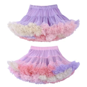 Girls Petticoat Tutu Skirts Swing Dance Party School Runway Show Ballet Ruffle - Picture 1 of 30