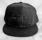 New Zippo Lighter Black on Black Flat Bill Snapback Hat Stitched