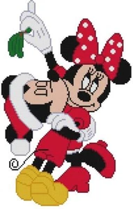 KREUZSTICH + BASTELMUSTER Mickey Minnie Mouse Weihnachten Mistelzweig Kuss Liebe - Bild 1 von 16