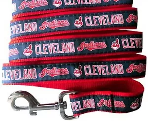Pets First 3/8 Zoll x 4 Fuß Cleveland Indians Haustierleine, klein rot & blau - Bild 1 von 8