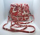 Vera Bradley ROSY POSIES Red Pink Retired Cross Body Little Hipster Purse Bag 