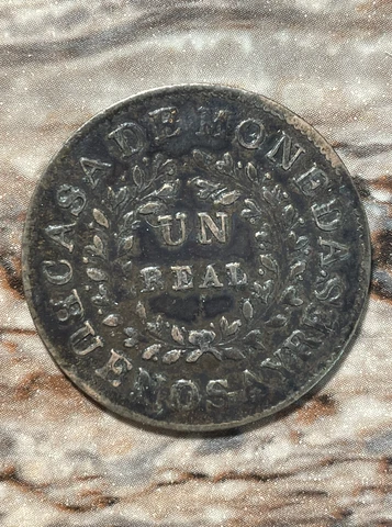 Buenos Ayres ARGENTINA Un 1 Real 1840 KM# 7 VIVA LA FEDERACION Cover