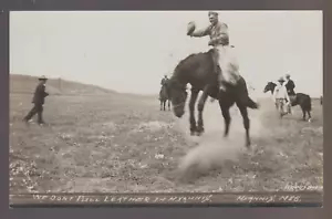 Hyannis NEBRASKA RPPC c1910 RODEO Bucking Broncho COWBOY Wild West nr O'Neill NE - Picture 1 of 3