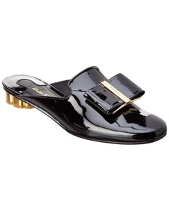 Totalmente Nuevas Pantuflas Sciaca Mulas SALVATORE FERRAGAMO Negra Patente Talla 6.5 - Imagen 1 de 1