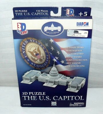 U.S. Capitol 3D Puzzle 132 Pieces By Daron Authentic Details Building - Image 1 of 4