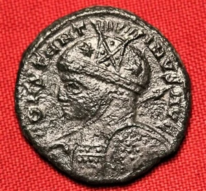 Ancient Roman Constantinus Silvered Bronze AE Follis Coin, Rare - Picture 1 of 2