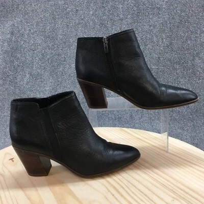 Franco Sarto Botas Mujer 10 Botines Cuero Negro Punta Cremallera Bloque Foto 1 de 4