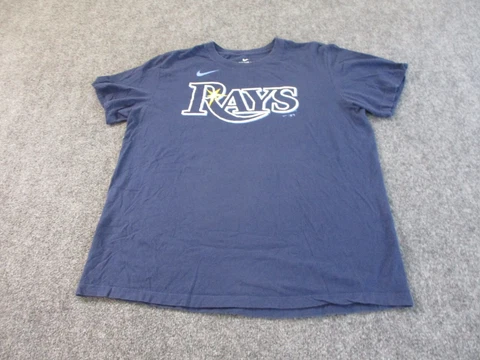 Tampa Bay Rays Shirt Men's Large Blue Nike Short Sleeve Jackie Robinson MLB* Cover