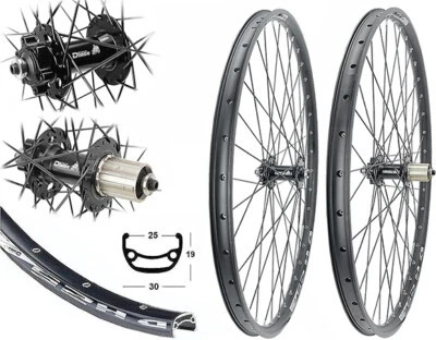 BAERWINKELS LAUFRADBAU Laufrad Set 28'' VR + HR 25-622 DH25 sz Disk m.Ö.36L Hohlkammerfelge Scheibenbr.