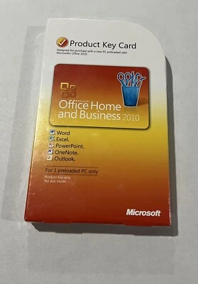 Genuine MS Microsoft Office 2010 Home and Business Product Key Card (PKC) - Image 1 of 3